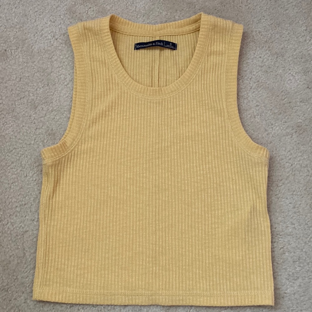 A&F Ribbed Yellow Tank